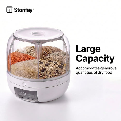 Storifay™ 360° Grain Dispenser - Rice & Dry Food Organizer