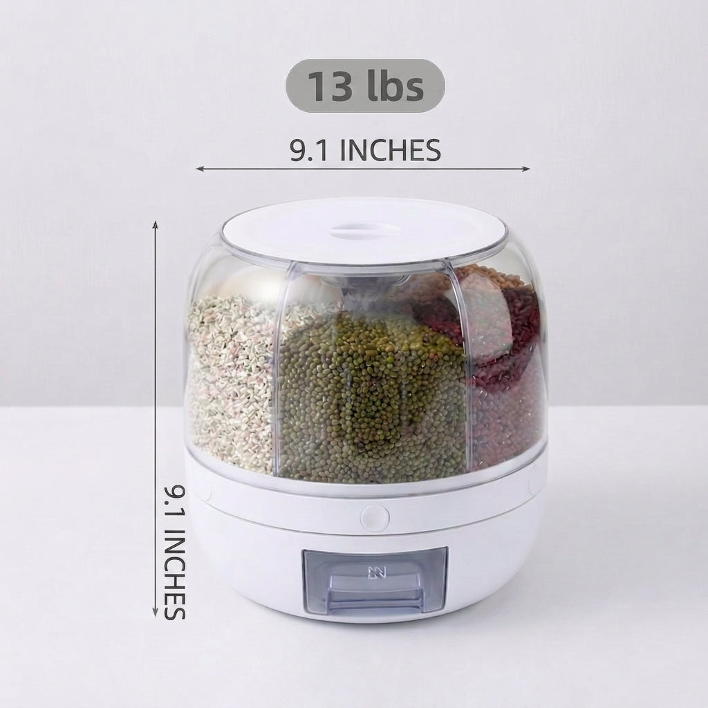 Storifay™ 360° Graandispenser - Rijstdispenser - Keuken Organizer & Voorraadpot