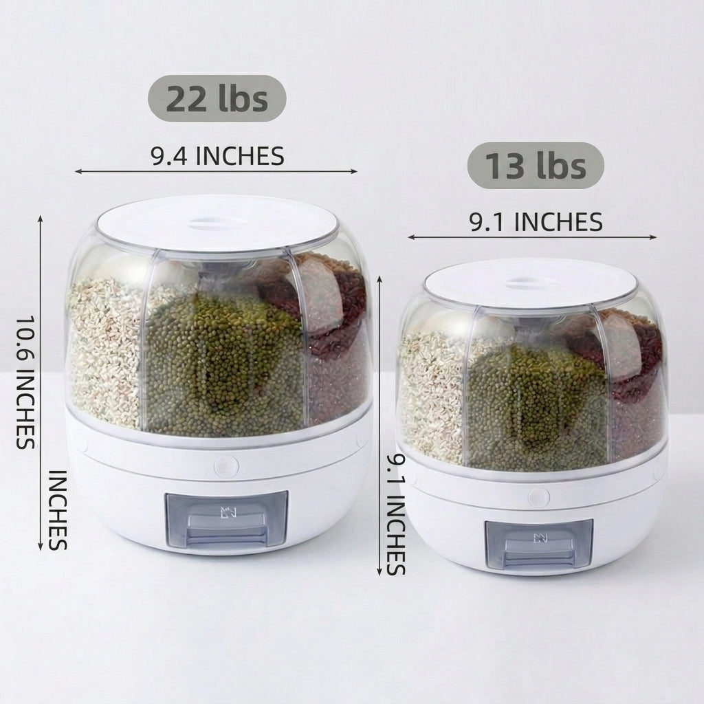 Storifay™ 360° Graandispenser - Rijstdispenser - Keuken Organizer & Voorraadpot